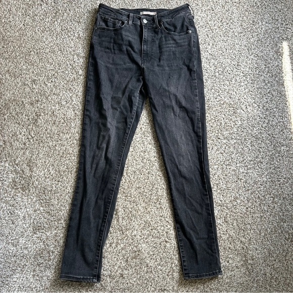 Levi’s 721 High Rise Skinny Jeans Black Denim Casual 30 - Picture 2 of 11